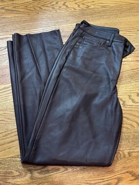 Express brown faux leather high rise pants
